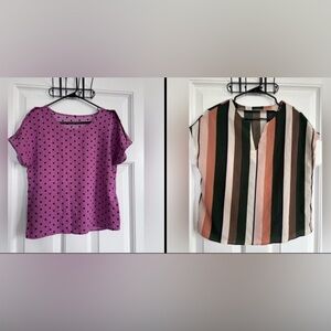 2 for $14! - SHEIN - Polka Dot and Striped Women's Blouses